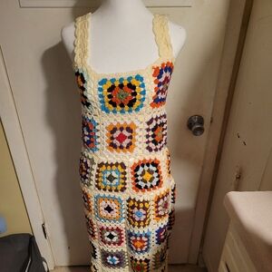 Handmade crochet granny dress